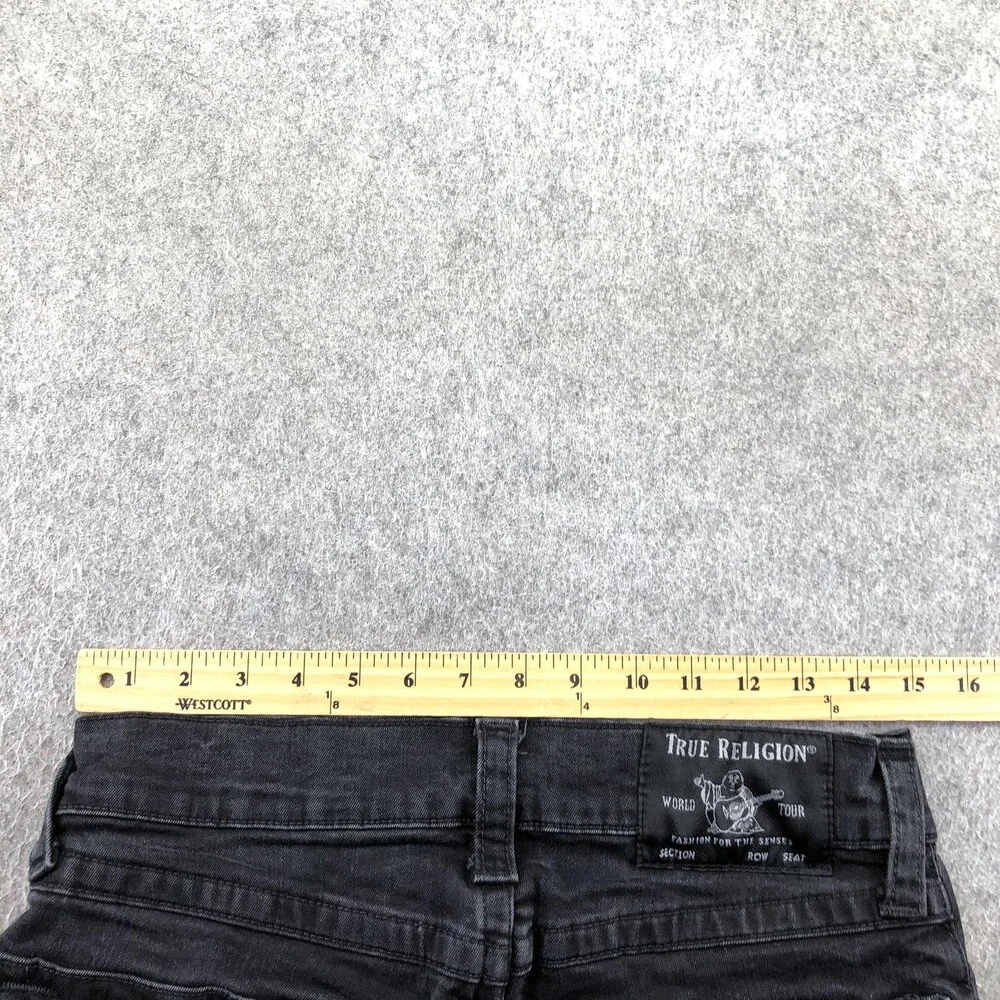 True Religion Jeans Mens 30x35 Black Ricky Relaxed Straight Denim